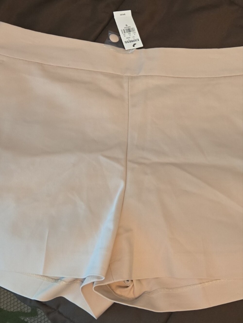 Express Beige High-Rise Stretch Skort